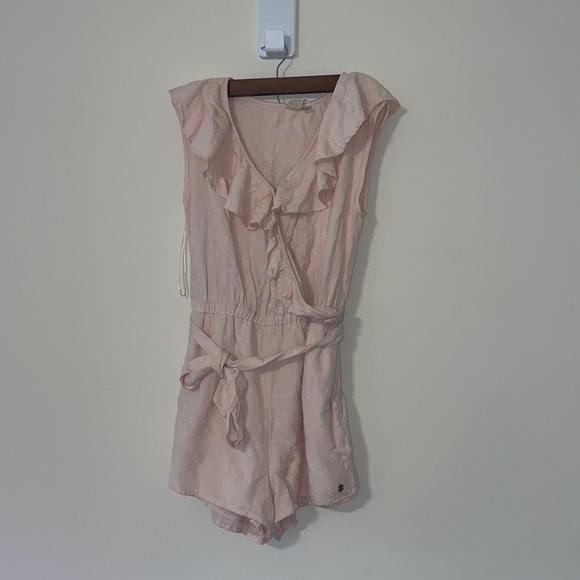 Roxy Cool Your Heart Pink Swiss Dot Romper - Picture 4 of 5